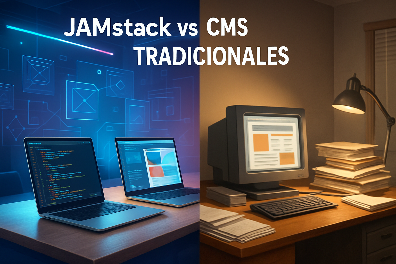 descubre las diferencias clave entre jamstack y los cms tradicionales en nuestro análisis de las tendencias de desarrollo web para 2025. aprende cómo estas tecnologías transforman la creación de sitios web y cómo pueden beneficiarte en tus proyectos digitales.